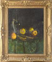 Burghardt Rezső (1884-1963): Csendélet. Olaj, vászon, dekoratív blondel keretben. 46x58 cm