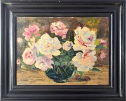 Hénel Gusztáv (1887-1966): Csendélet Olaj, vászon, jelzett. Dekoratív fakeretben, 45×60 cm