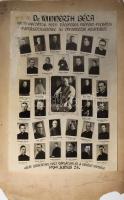 1939 ,,Dr. Winnerth Béla pápai prelátus, pesti főesperes, prépost-plébános pappászentelésének 40. évfordulója alkalmából hálás szeretettel volt káplánjai és a kerület papsága." Nagyméretű fotó kartonon, viseltes állapotban, a kartonon sarokhiánnyal, 39,5x27,5 cm, teljes méret: 50x32,5 cm