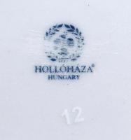 Hollóházi Erika mintás 3 részes szett: váza, kínáló, áttört kínáló. Jelzett, hibátlan, m: 21 cm