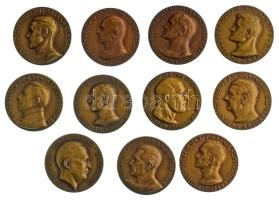 Svédország 1948-1960. "A svéd birkózás legkiválóbb olimpikonjai / Stockholms-Tidningen - Svéd Birkózószövetség - Országos Bajnokság - Négycsapatos Birkózótorna" kétoldalas bronz birkózó díjérem sorozat (11xklf) Előlapon svéd birkózók portréjával, időrendi sorrendben: "Rudolf Svensson", "Carl Westergren", "Claes Johansson", "Einar Raberg", "Kurt Pettersén", "Anders Ahlgren", "Johan Richthoff", "Axel Cadier", "Olle Anderberg", "Rudolf Svedberg", "Axel Öberg" (40mm) T:UNC,AU Sweden 1948-1960. "Svensk Brottnings Främste Olympiers / Stockholms-Tidningen - Svenska Brottningsförbundet - Fyrstadsbrottning - Riksmästerskap" two-sided bronze wrestling award medal series (11xdiff), with Swedish wrestlers portraits on the obverse, in chronological order: "Rudolf Svensson", "Carl Westergren", "Claes Johansson", "Einar Raberg", "Kurt Pettersén", "Anders Ahlgren", "Johan Richthoff", "Axel Cadier", "Olle Anderberg", "Rudolf Svedberg", "Axel Öberg" (40mm) C:UNC,AU