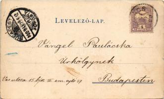 1900 Mohács, Király utca este holdfényben, üzletek. Rosenthal Márk kiadása (EB)