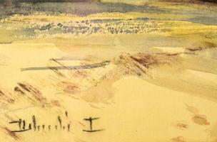 Dobroszláv Lajos (1902-1987): Erdei patak. Akvarell, papír, jelezve jobbra lent, üvegezett keretben,...