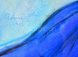 Rónai jelzéssel: Kék ruhás nő. Pasztell, papír, 46x35 cm Üvegezett keretben