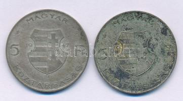 1947. 5Ft Ag "Kossuth" (2x) T:F patina Adamo F8.1