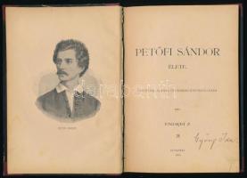 Endrei Zalán: Petőfi Sándor élete. Petőfi halálának ötvenedik évfordulójára. Bp., 1899, (Schmidl H.-ny.), 80 p. Egyetlen kiadás. Átkötött félvászon-kötésben, a címlap sarkán kisebb sérüléssel, kissé foltos lapokkal, tulajdonosi névbejegyzéssel (Győry Ida). Ritka!