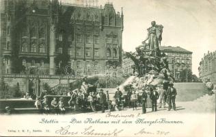 Szczecin Town hall and the Manzel fountain (EB)