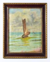 Zórád Géza (1896-1959): Vitorlás. Olaj, vászon. Jelezve jobbra lent. 40x30 cm. Fakeretben. Kis felületi sérüléssel