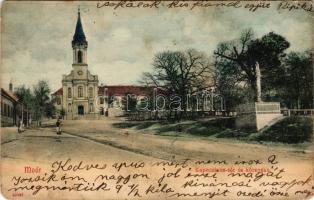 1903 Mór, Kapucinus tér és környéke, templom (EM)