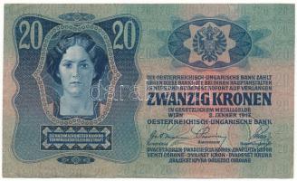 1913. 20K "2353 579196", felülbélyegzés nélkül T:F, szép papír
Adamo K17