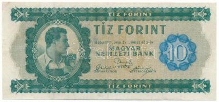 1946. 10Ft "A 846 005661" T:F restaurált / Hungary 1946. 10 Forint "A 846 005661" C:F restored Adamo F1, Krause P#159