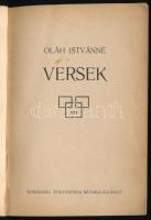 Oláh Istvánné: Versek. Sátoraljaújhely, 1918, Szabadság-ny., 64 p. Egyetlen kiadás. Kiadói papírköté...