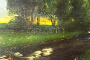 Jelzés nélkül: Nyári táj. Olaj, farost, keretben 35x53 cm