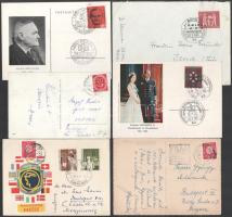 NSZK 1949-1983 31 db futott lap és levél jobb értékekkel, közte Szepesi György elvtársnak címzett képeslap / FRG 1949-1983 31 covers, postcards