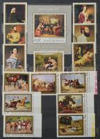 Festmény motívum tétel sorokkal és blokkokkal, másodpéldányokkal is, 8 lapos, A/4-es berakóban