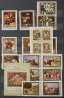 Festmény motívum tétel sorokkal és blokkokkal, másodpéldányokkal is, 8 lapos, A/4-es berakóban