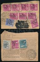 1948 2 db sok bélyeges csomagfeladó szelvény / 2 parcel cards