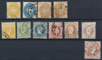 Ausztria Levant 11 db soldis bélyeg stecklapon