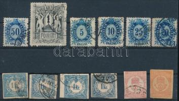 Kis tétel: 6 db Távirda + 2 db hírlapbélyeg + 4 Hírlapilleték bélyeg