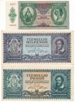 1936. 10P "B 657 049048" + 1945. 10.000.000P + 1946. 10.000.000MP T:AU, F szép papír