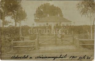1904 Őrhalom, Mária major, villa, szőlő. photo (szakadás / tear)