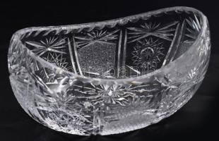 Parádi csónak alakú ólomkristály kínáló, 20x11 cm