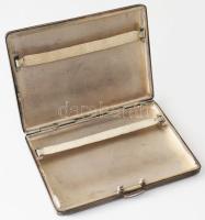 Ezüst (0.800 Ag) cigarettatárca, jelzett, gravírozott "KJ" monogrammal, 75x105mm, bruttó 1...