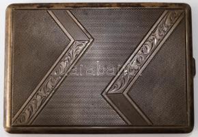 Ezüst (0.800 Ag) cigarettatárca, jelzett, 80x115mm, bruttó 135,77g