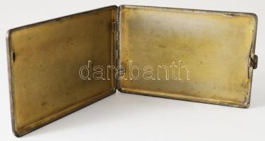 Ezüst (0.800 Ag) cigarettatárca, jelzett, 80x115mm, bruttó 135,77g