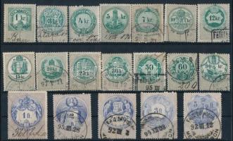 1891 19 db klf illetékbélyeg az 1891. évi bélyegsorból