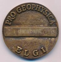 1997 k. "Pro Geophysica Emlékérem" kétoldalas, öntött bronz érdemérem gravírozás nélkül. &...