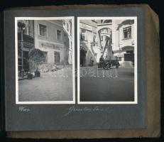1935-1937 Tirol, Wien und Mödling, fotóalbum Ausztriában készült képekkel, összesen 58 db beragaszto...