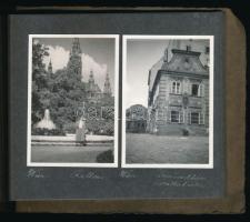 1935-1937 Tirol, Wien und Mödling, fotóalbum Ausztriában készült képekkel, összesen 58 db beragaszto...