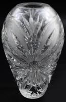 Masszív ólomkristály váza, jelzés nélkül, hibátlan, m: 21 cm