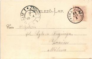 1899 Tátrafüred, Schmecks, Smokovec (Magas-Tátra, Vysoké Tatry); Római katolikus templom, hegycsúcso...