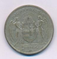 1930. 5P Ag "Horthy jobbra" T:F, patina
Adamo P8