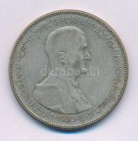 1930. 5P Ag "Horthy jobbra" T:F, patina Adamo P8