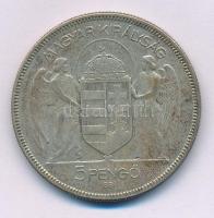 1930. 5P Ag "Horthy jobbra" T:F, patina
Adamo P8