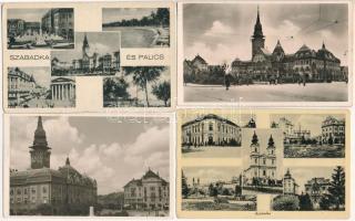 Szabadka, Subotica; - 4 db RÉGI város képeslap vegyes minőségben / 4 pre-1945 town-view postcards in mixed quality