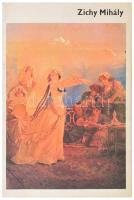 Berkovits Ilona: Zichy Mihály. Bp., 1977., Corvina,(Offset-ny.), 4+8 p.+12 (reprodukciók) t. Magyar, angol, német és francia nyelven. Kiadói illusztrált, papír mappában, mappa sérült.