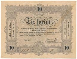 1848. 10Ft "Kossuth bankó" "Xb. 7715 71" T:F folt, egyébként szép papír / Hungary 1848. 10 Forint "Kossuth banknote" "Xb. 7715 71" C:F spotted, but fine paper Adamo G111, Krause P#S117