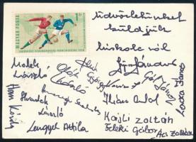 1981 A Vasas teremlabdarúgócsapat tagjai által aláírt képeslap Ihász Antal, Kajli, Lengyel Attila, stb