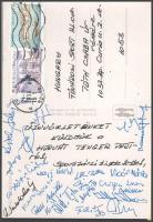 1983-1998 Sport tétel: Bírkózó EB aláírt boríték, magyar röplabdázók aláírt képeslapja, Atlétika EB ...