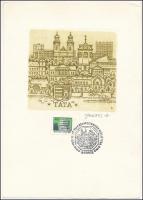 Vertel József (1922-1993): Tata, rézkarc, papír, jelzett, 9×10 cm