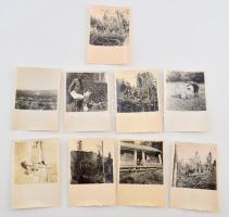 cca 1940 Vadászati fotó tétel, összesen 23 db, azonosítandó erdélyi helyszín, 9x6,5 cm és 8,5x13,5 c...