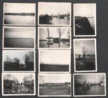 cca 1940 Jánoshida, árvíz, 11 db fotó, 6x9 cm