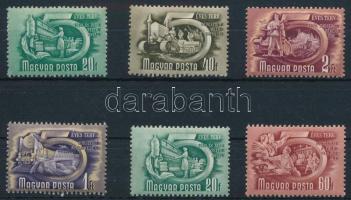 1951 Ötéves terv II. 6 db bélyeg számvízjellel