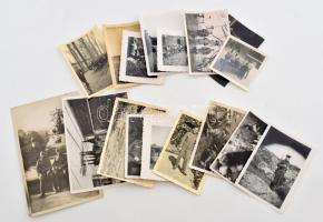 cca 1939-1944 Német katonai fotók, 17 db, a hátoldalon részben feliratozva, vegyes méretben és állapotban