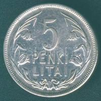 Litvánia 1925. 5L Ag T:2/3