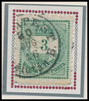 1874 3kr durva és durva-finom gyöngyjavítással (ex Orbán, Sebestyén aranyérmes kiállítási anyagból)